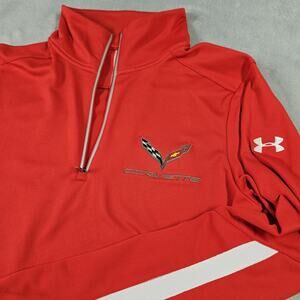 Chevrolet Corvette Under Armour Quarter Zip Fleece Mens Size Small Red C7